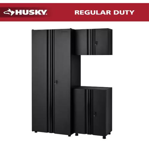 DALLAS LOCATION- Husky 3-Piece Regular Duty Welded Steel Garage Storage System in Black -(2 SETS)