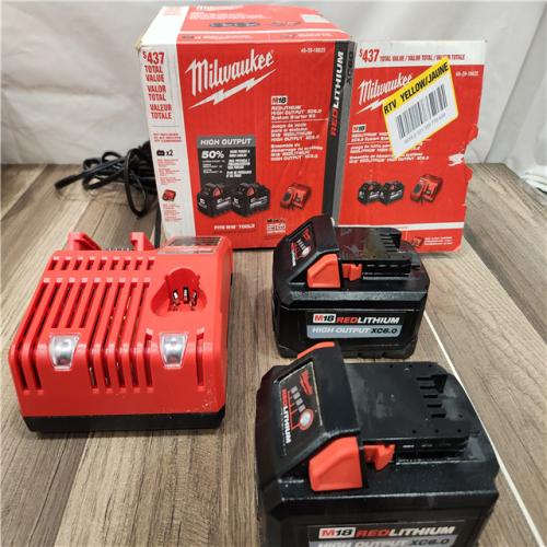 AS-IS Milwaukee 18-Volt Lithium-Ion High Output Starter Kit with Two 6.0 Ah Battery and Charger