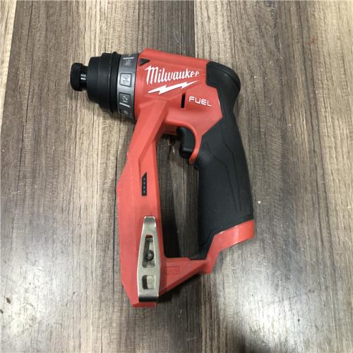 AS-IS Milwaukee FUEL 12V Lithium-Ion Brushless Cordless 4-in-1 Installation 3/8 in. Drill Driver with 4 Tool Head (Tool-Only)