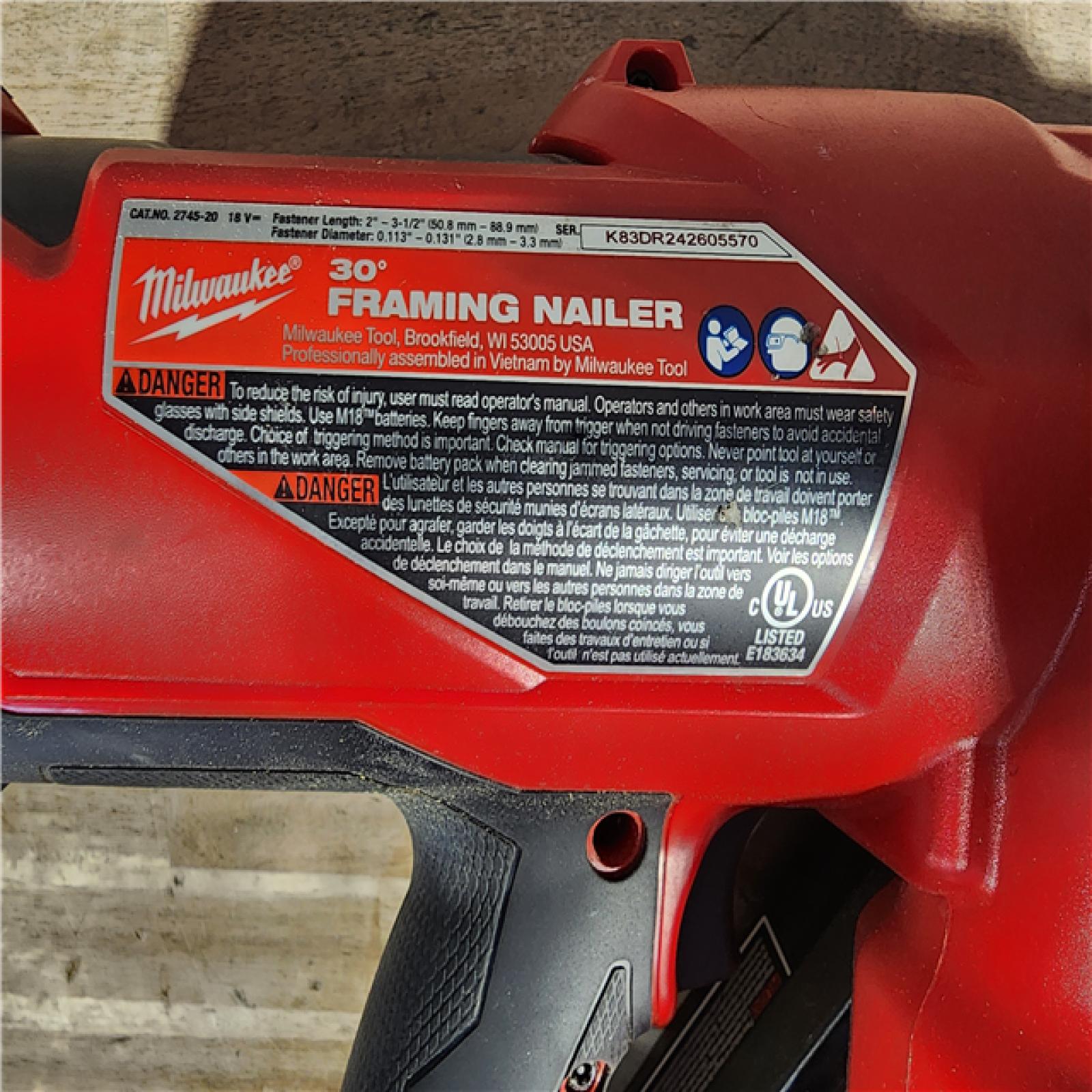 HOUSTON LOCATION - AS-IS M18 FUEL 3-1/2 in. 18-Volt 30-Degree Lithium-Ion Brushless Cordless Framing Nailer (Tool-Only)