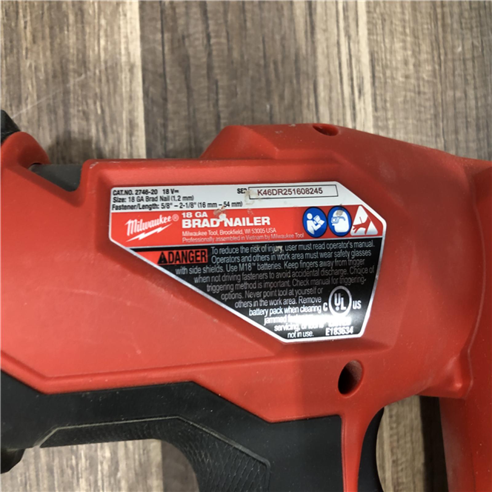 AS-IS Milwaukee  FUEL 18-Volt Lithium-Ion Brushless Cordless Gen II 18-Gauge Brad Nailer (Tool-Only)