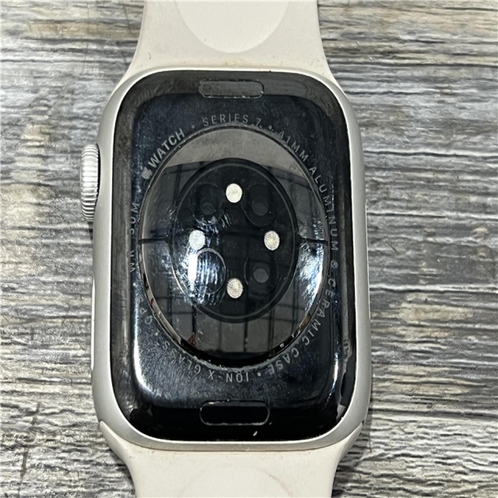 AS-IS Apple Watch Series 7 41mm GPS Starlight Aluminum Case - Starlight Sport Band -WR-50M