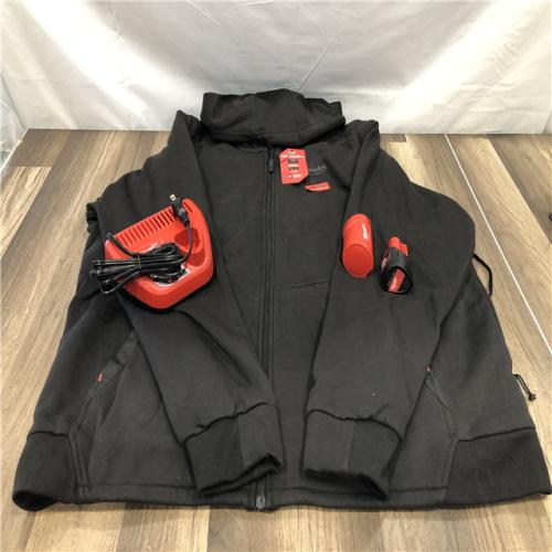 AS-IS Milwaukee Men's 2X-Large 12-Volt Lithium-Ion Cordless Black Heated Jacket Hoodie Kit