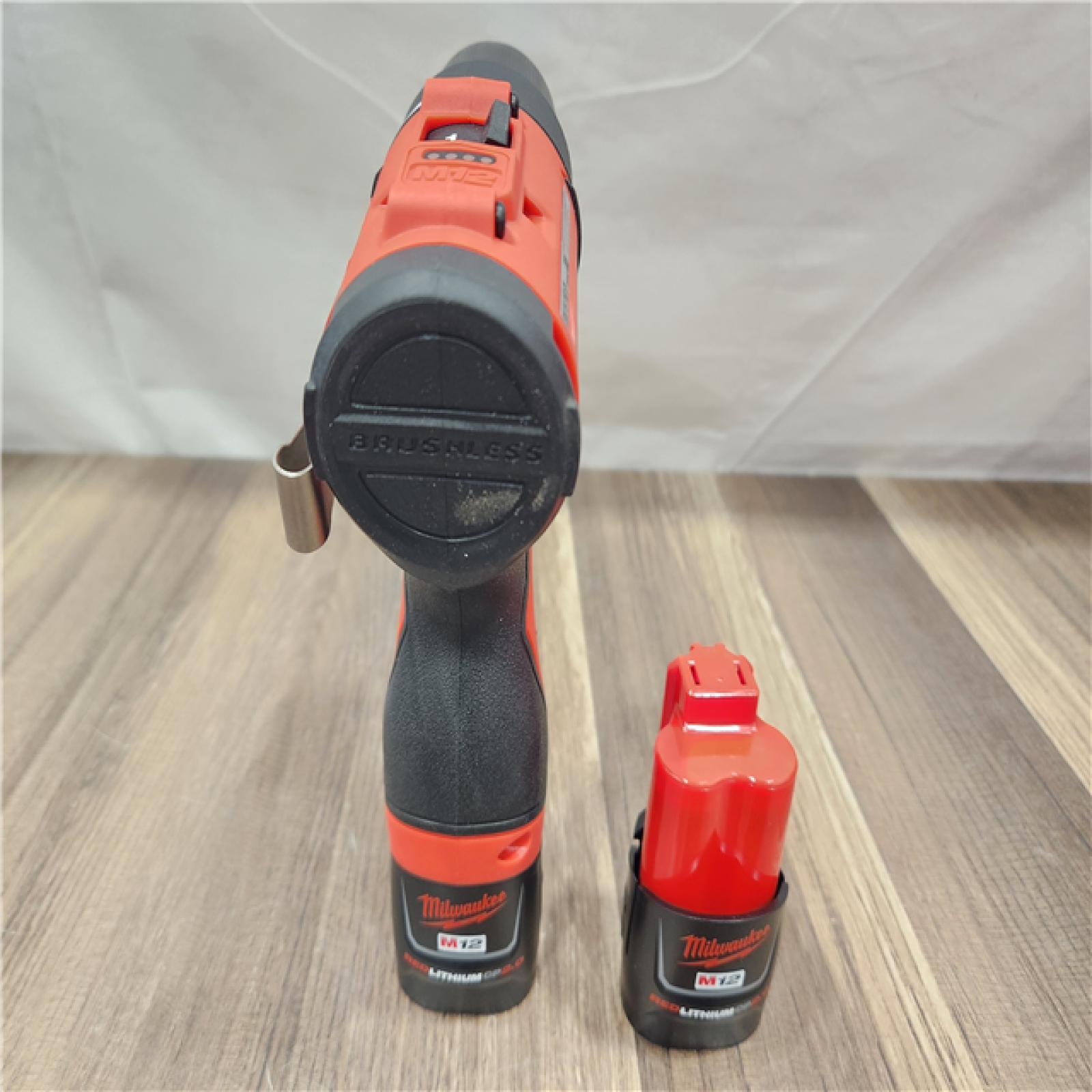 AS-IS- Milwaukee Tool M12 3/8 in. Brushless Cordless Drill/Driver Kit (Battery & Charger)