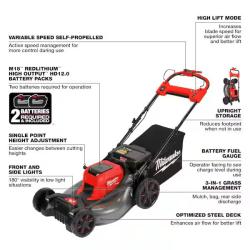 HOUSTON LOCATION - AS-IS (NEW) M18 FUEL Brushless Cordless 21 in. Walk Behind Dual Battery Self-Propelled Mower W/(2) Battery and Rapid Charger