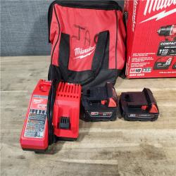 HOUSTON LOCATION - AS-IS M18 18-Volt Lithium-Ion Brushless Cordless Compact Hammer Drill/Impact Combo Kit (2-Tool) with (2) Batteries, Bag