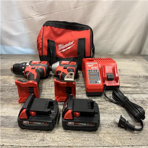 AS-IS Milwaukee 18V Lithium-Ion Cordless Drill Driver/Impact Driver Combo Kit