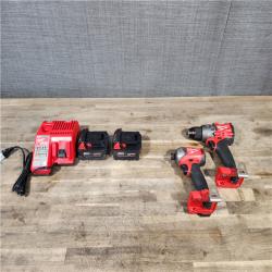 HOUSTON LOCATION - AS-IS Milwaukee 2 Tool Combo Kit W/ (2) Battery & Charger