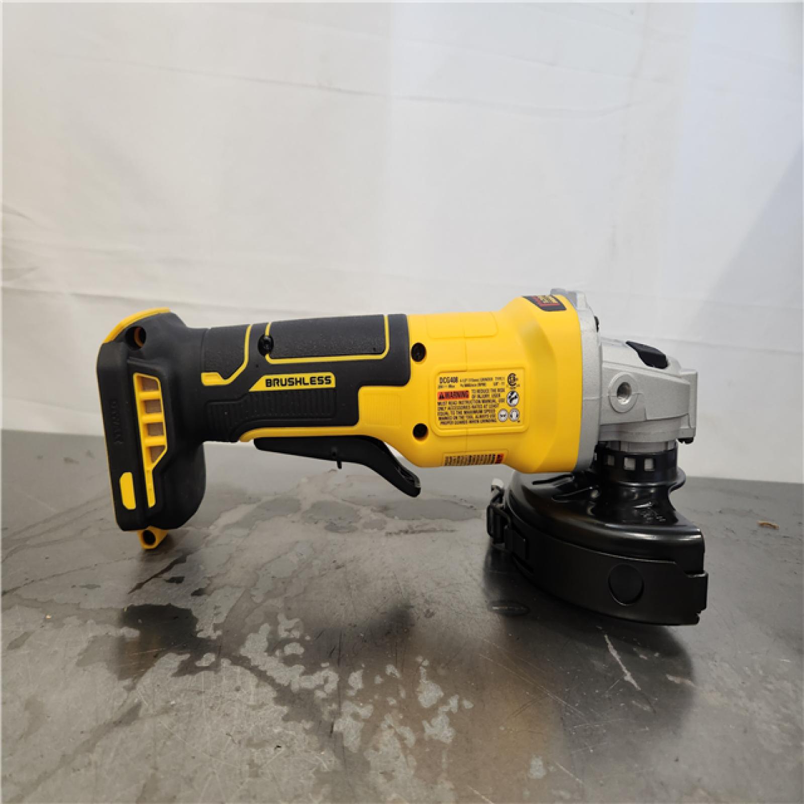 AS-IS- DEWALT 20V MAX Cordless Brushless 4-1/2 in. Angle Grinder with Paddle Switch (Tool Only)
