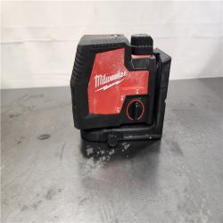 AS-IS- Milwaukee 100 ft. REDLITHIUM Lithium-Ion USB Green Rechargeable Cross Line Laser Level with Charger