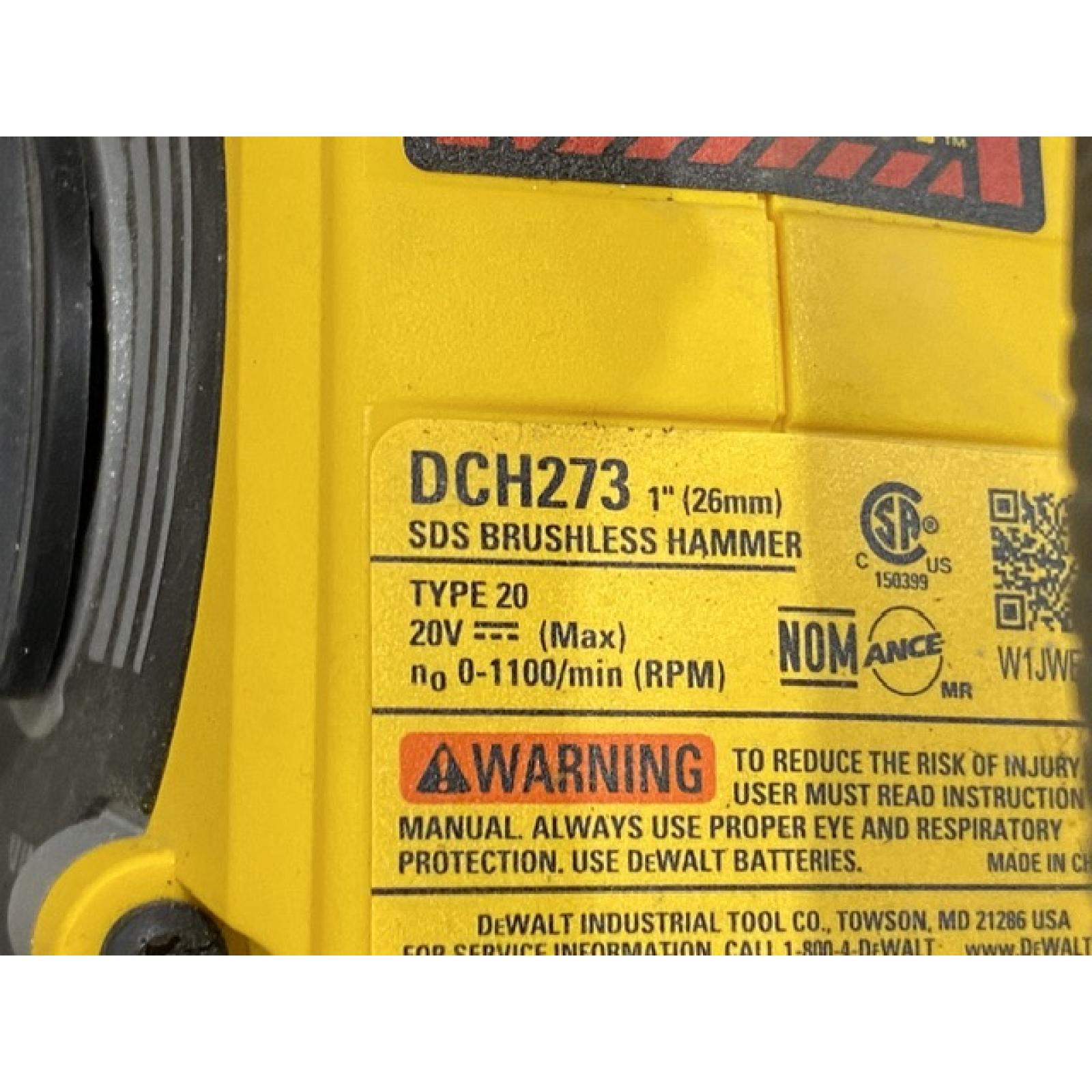 AS-IS DEWALT 20V MAX XR Cordless Brushless 1 in. SDS Plus L-Shape Rotary Hammer (Tool Only)