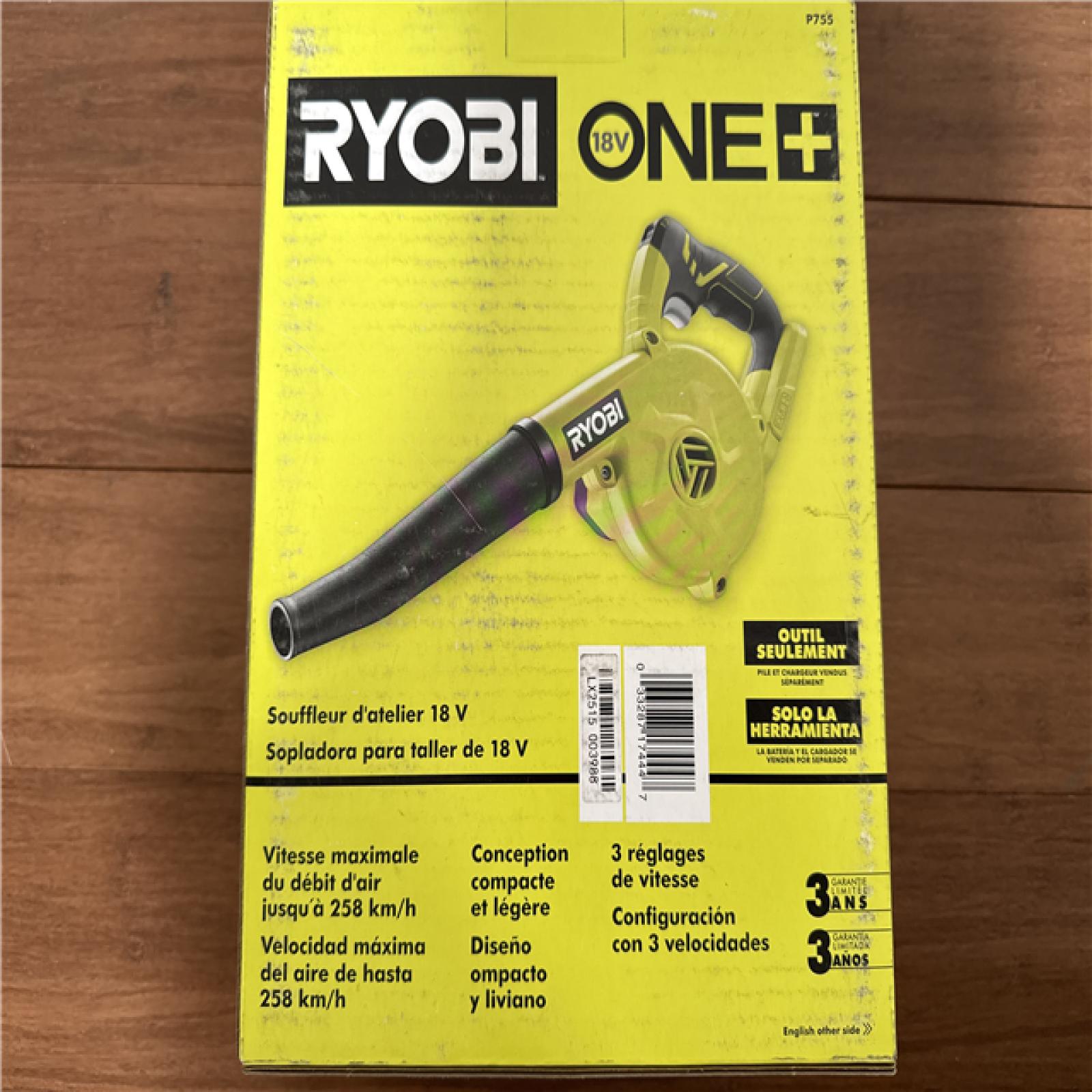 California NEW Ryobi One+ 18V Workshop Blower (Tool Only)