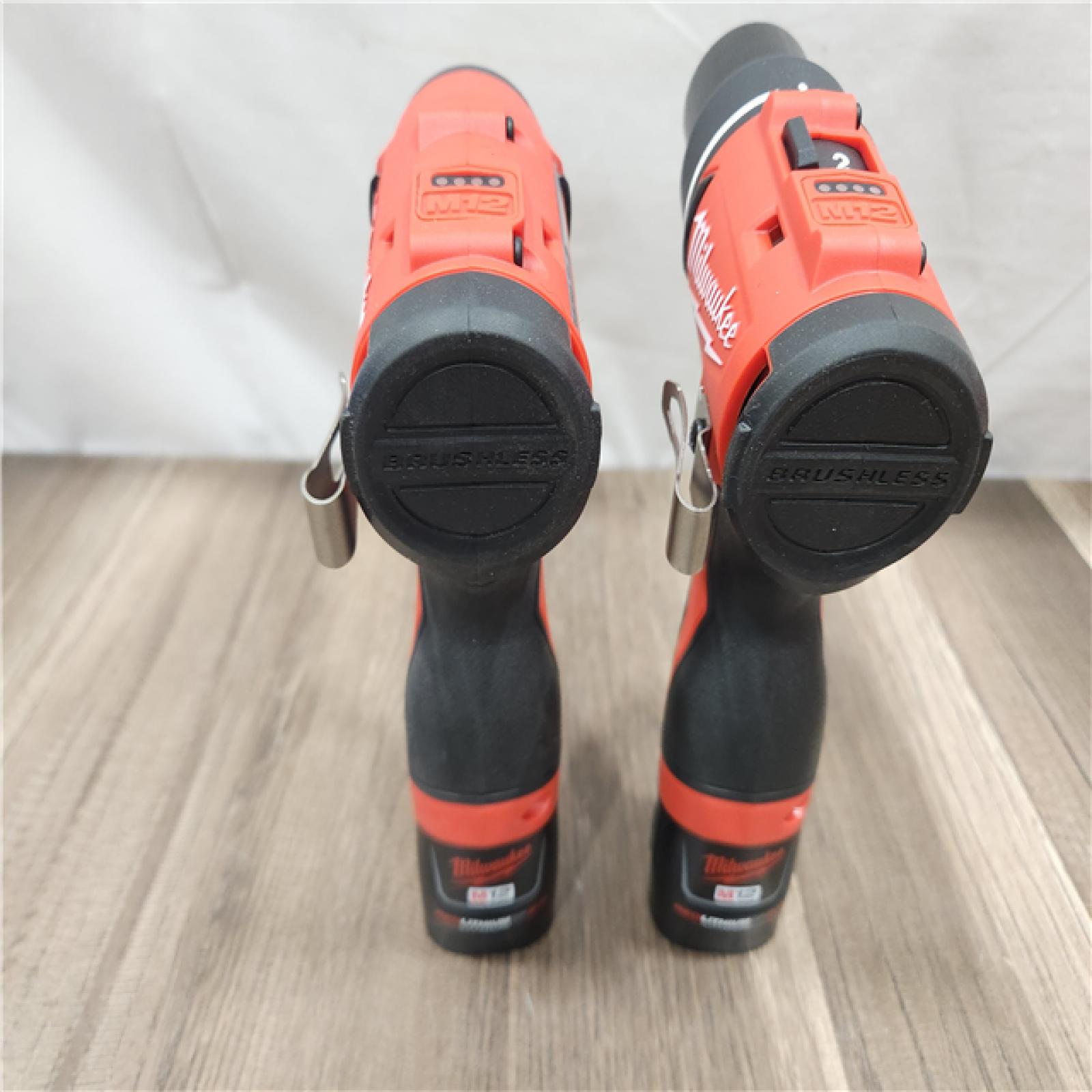 AS-IS- Milwaukee M12 Cordless Brushless 2 Tool Combo Kit