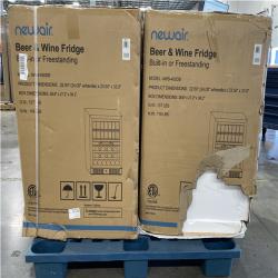 DALLAS LOCATION- NewAir Premium 24 in. Dual Zone 20 Wine Bottles and 70 Cans Beverage and Wine Cooler w/ Customizable Shelves in Stainless Steel PALLET-(2 UNITS)