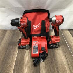 AS-IS Milwaukee 18-Volt Lithium-Ion Brushless Cordless Compact Hammer Drill/Impact Combo Kit