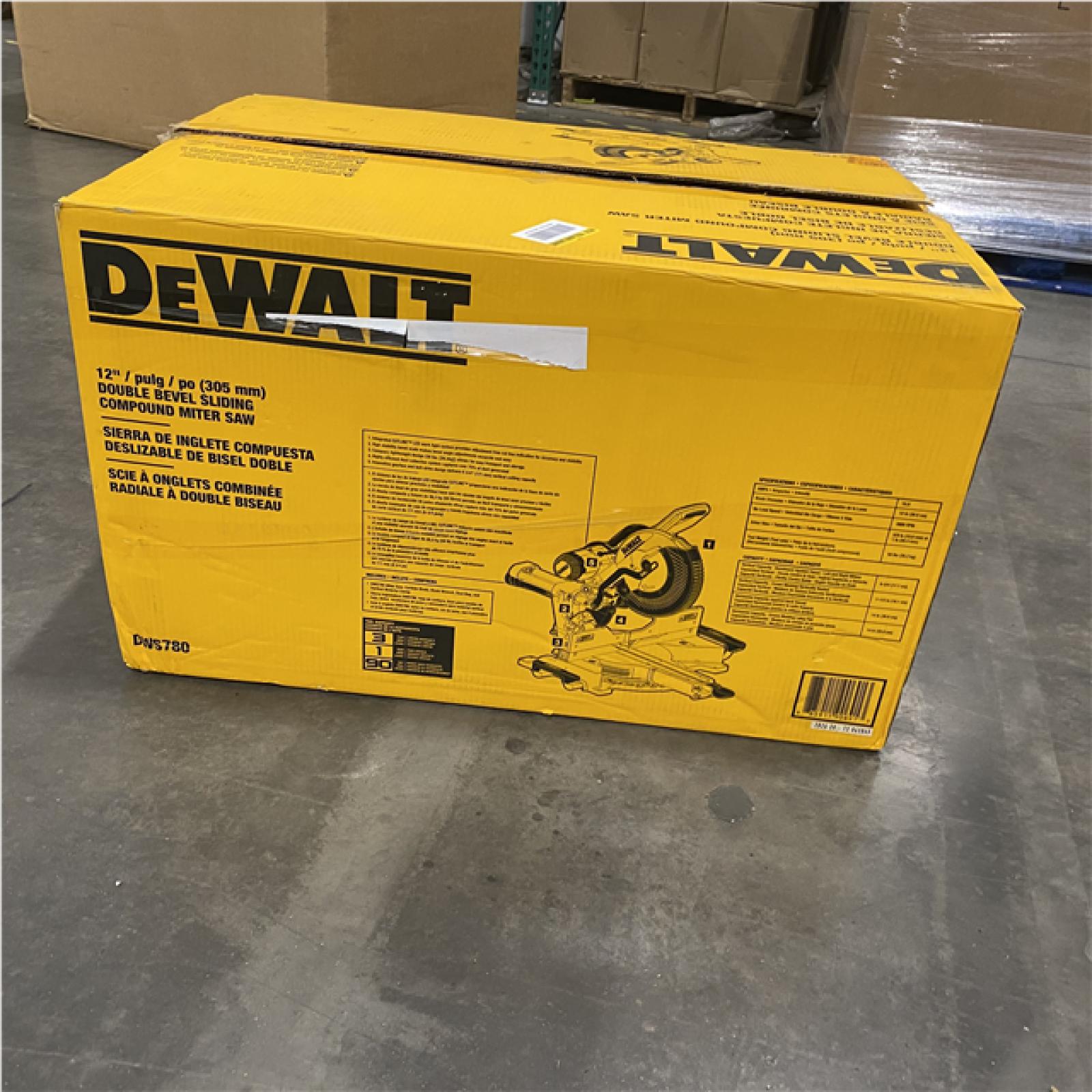 As-Is- DEWALT 15 Amp Corded 12 in. Double Bevel Sliding Compound Miter Saw