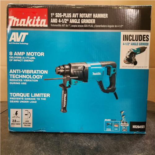 Phoenix NEW Makita 8 Amp 1 in. Corded SDS-Plus Concrete/Masonry AVT Rotary Hammer Drill with 4-1/2 in. Corded Angle Grinder with Hard Case