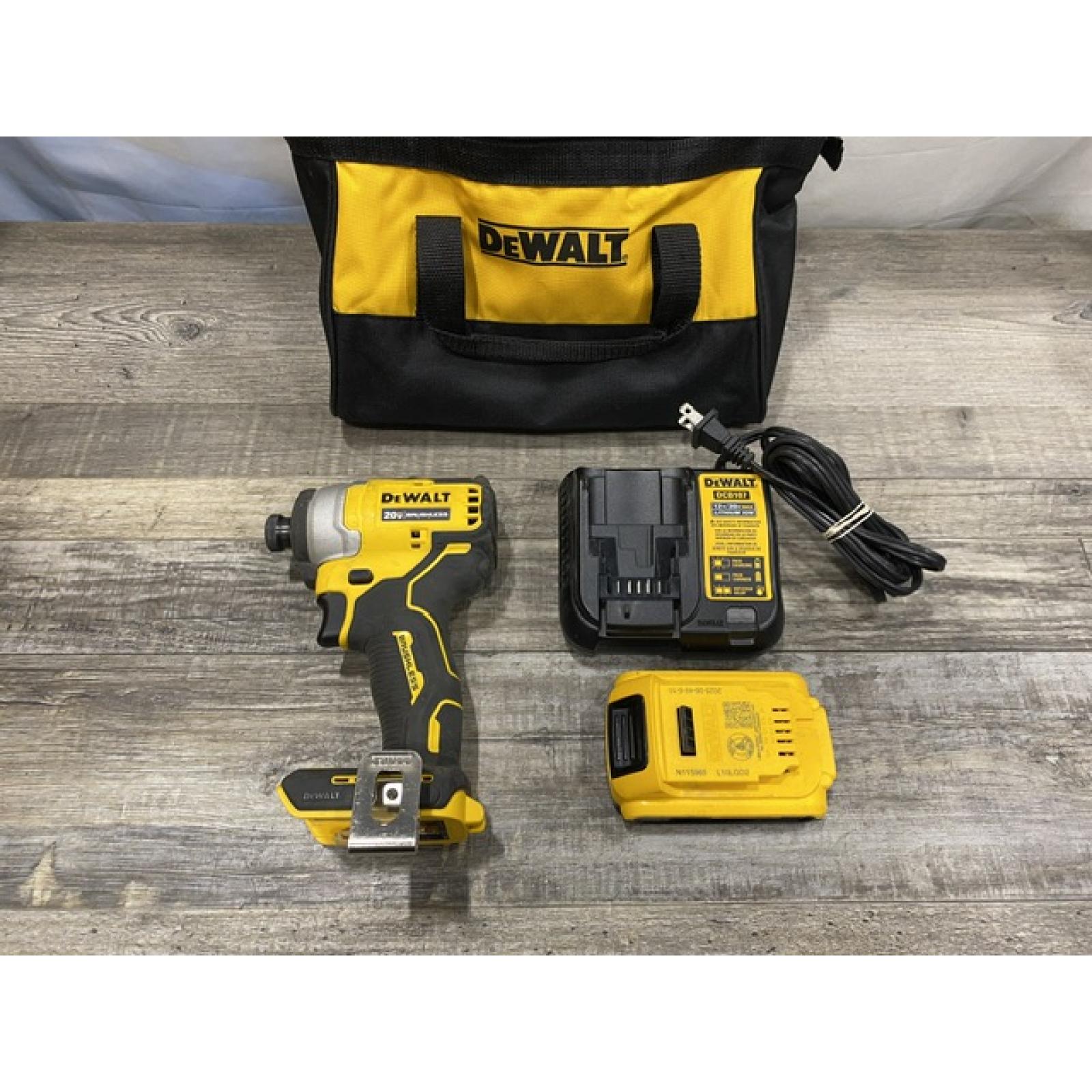 AS-IS DEWALT Atomic 20V Max Lithium-Ion Brushless Cordless Compact 1/4 in. Impact Driver Kit