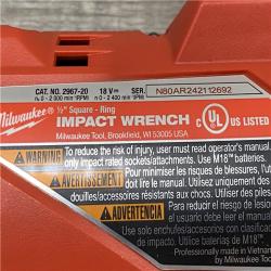 AS-IS Milwaukee FUEL 18V Lithium-Ion Brushless Cordless 1/2 in. Impact Wrench w/Friction Ring Kit