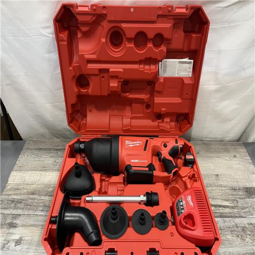 AS-IS Milwaukee 12-Volt Lithium-Ion Cordless Drain Cleaning Airsnake Air Gun Kit