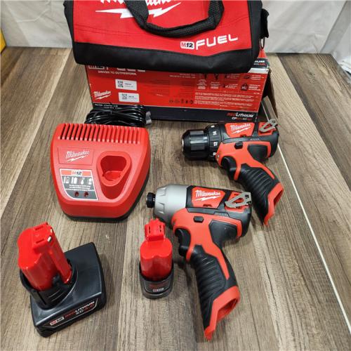 AS-IS Milwaukee 3497-22 12V Brushless Hammer Drill and Impact Driver Combo Kit