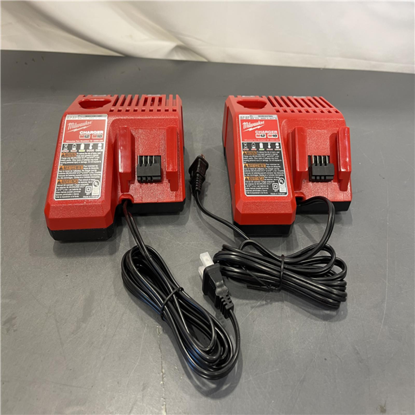 AS-IS - Milwaukee M12 or M18 18V and 12V Multi Voltage Lithium Ion Battery Charger (Set of 2)