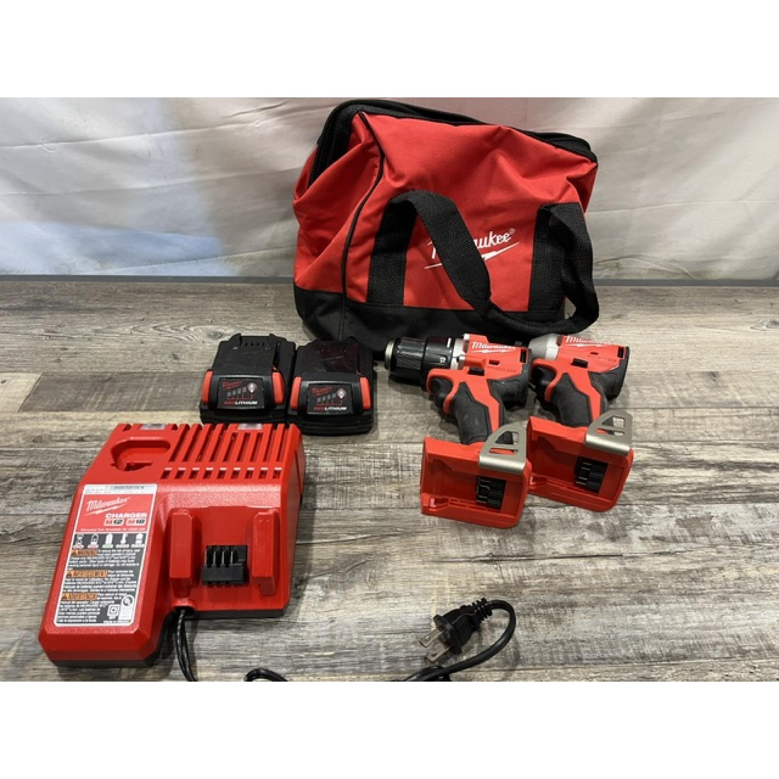 AS-IS Milwaukee 18V Lithium-Ion Brushless Cordless Compact Drill/Impact Combo Kit