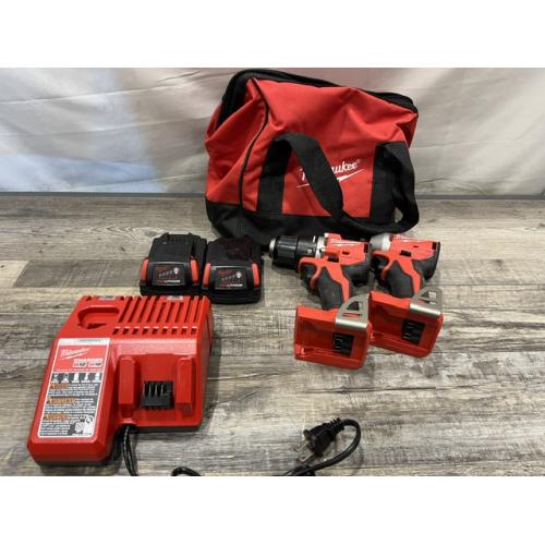 AS-IS Milwaukee 18V Lithium-Ion Brushless Cordless Compact Drill/Impact Combo Kit
