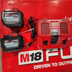 HOUSTON LOCATION - AS-IS Milwaukee M18 FUEL Brushless Cordless 21 in. Walk Behind Dual Battery Self-Propelled Mower Kit W/ (2) HD12.0 BATTERY & RAPID CHARGER