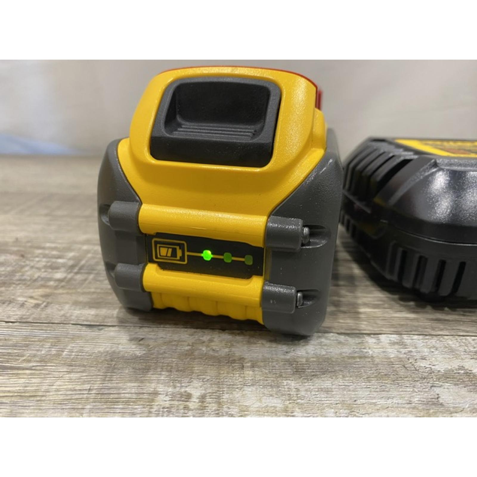 AS-IS DEWALT FLEXVOLT 20V/60V MAX Lithium-Ion 6.0Ah Battery Pack with 6 Amp Output Charger
