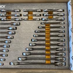 AS-IS GEARWRENCH SAE/Metric Standard and Stubby Combination Ratcheting Wrench Set in EVA Tray (32-Piece)