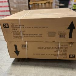 DALLAS LOCATION - Home Decorators Collection Summerfield 39.6 in. W 50000 Btu Black Steel Propane Outdoor Fire Pit with Lava Rocks - 2 UNITS