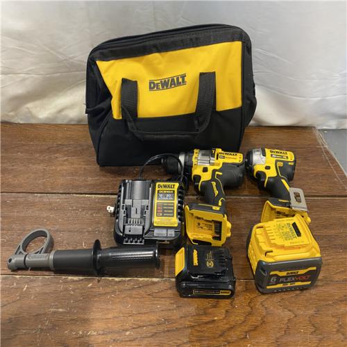 AS-IS DEWALT 20V MAX Cordless Brushless Hammer Drill/Driver 2 Tool Combo Kit with FLEXVOLT ADVANTAGE