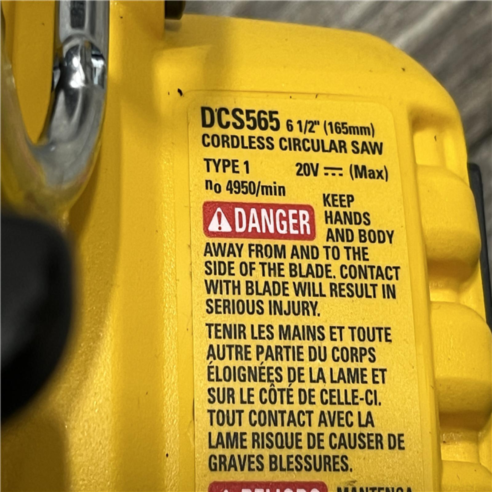 AS-IS DEWALT 20V MAX Cordless Brushless 6-1/2 in. Sidewinder Style Circular Saw (Tool Only)