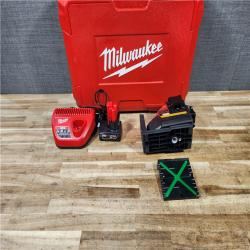 HOUSTON LOCATION - AS - IS Milwaukee 12-Volt Lithium-Ion Cordless Green 250 ft. 3-Plane Laser Level Kit
