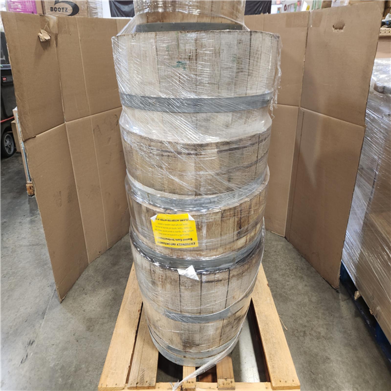 Phoenix AS-IS 26 in. Dia x 17.5 in. H White Oak Wood Whiskey Barrel (9-Barrels)