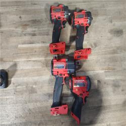 HOUSTON LOCATION - AS-IS MILWAUKEE 4 TOOL COMBO KIT W/ (2) BATTERY & CHARGER