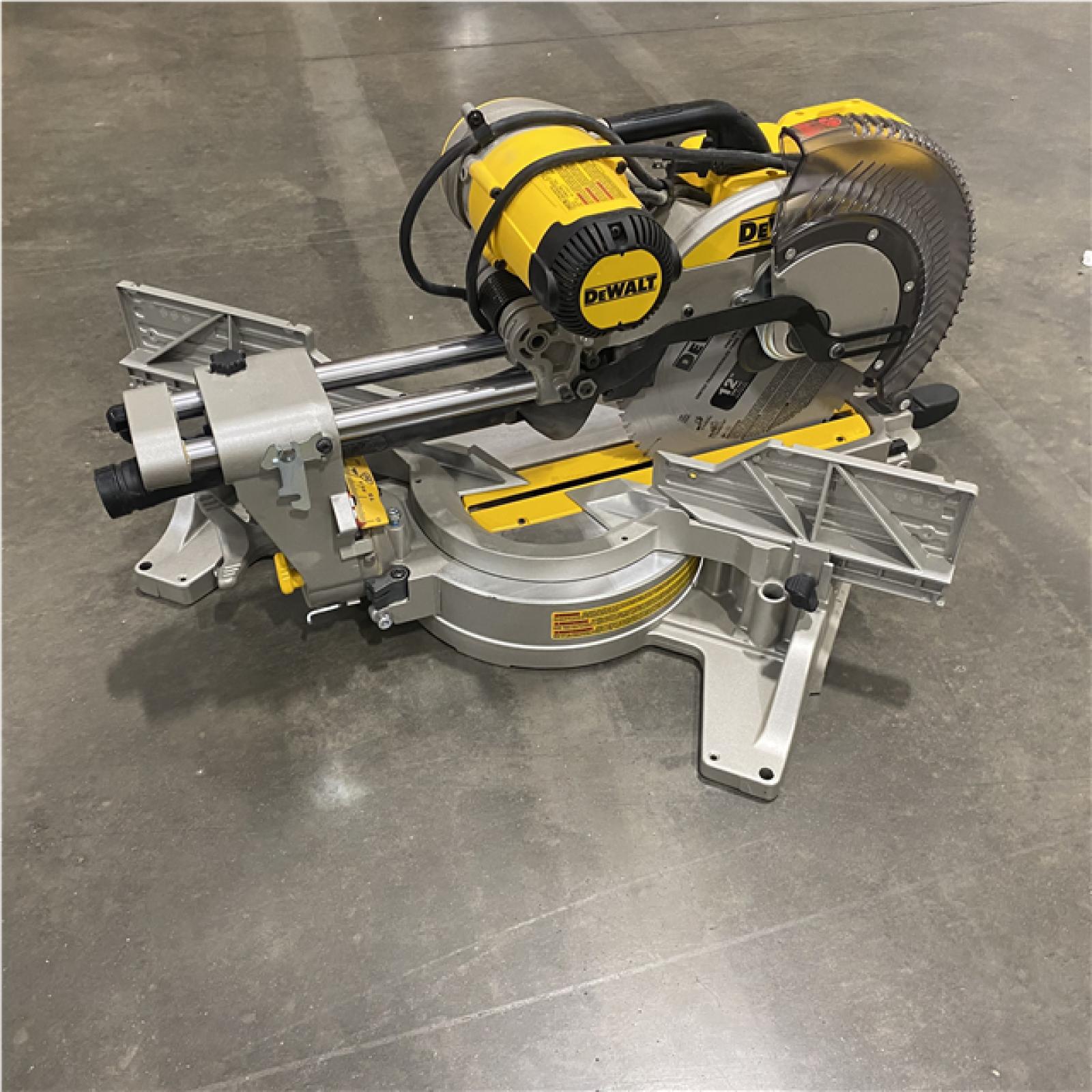 As-Is- DEWALT 15 Amp Corded 12 in. Double Bevel Sliding Compound Miter Saw