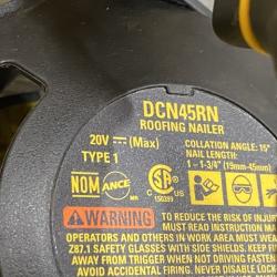 AS-IS DEWALT 20V MAX Lithium-Ion 15-Degree Electric Cordless Roofing Nailer Kit