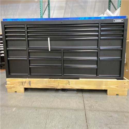 DALLAS LOCATION - HUSKY Tool Storage 84 in. W Heavy Duty Matte Black Mobile Workbench Tool Chest with Stainless Steel