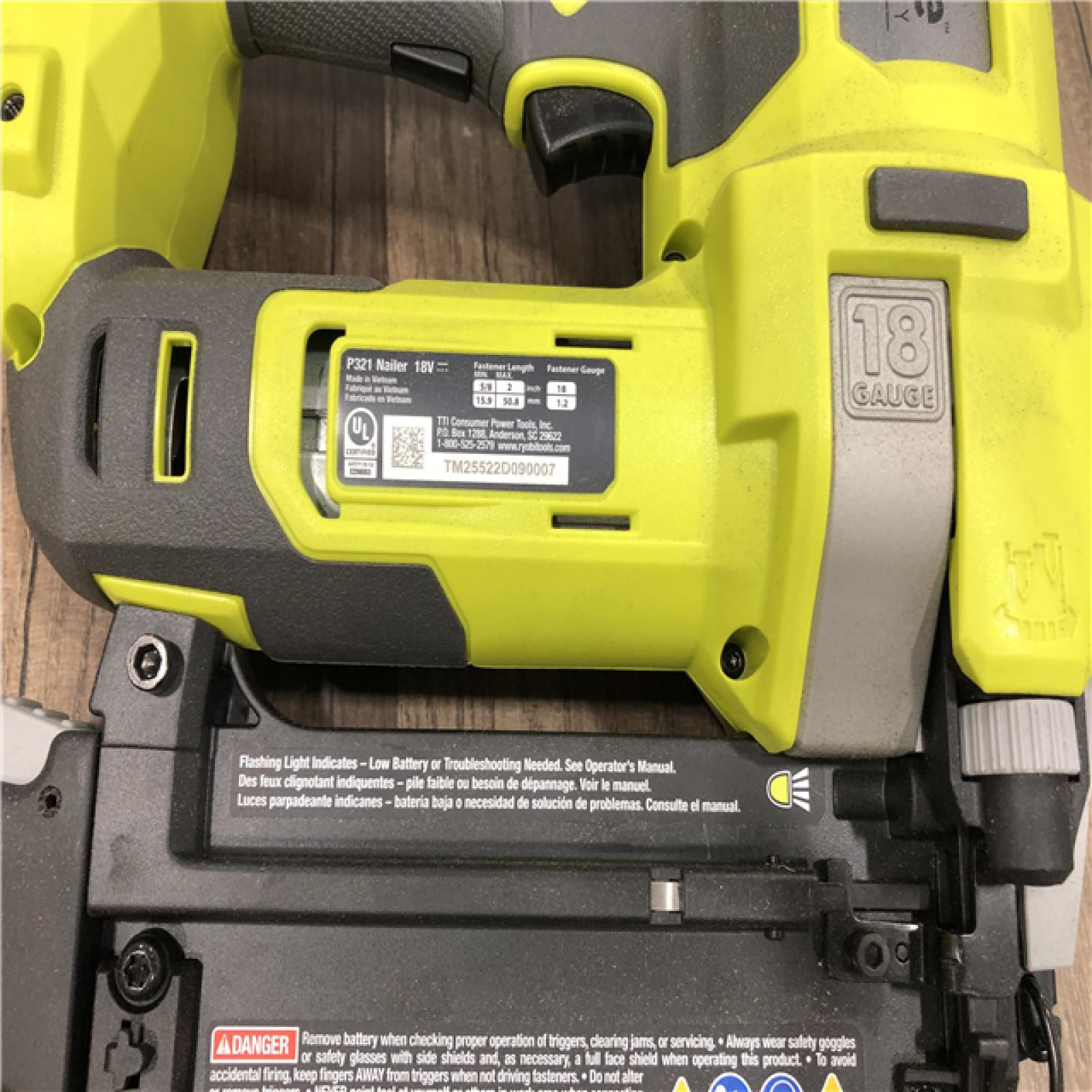 AS-IS RYOBI ONE+ 18V 18-Gauge Cordless AirStrike Brad Nailer (Tool Only)