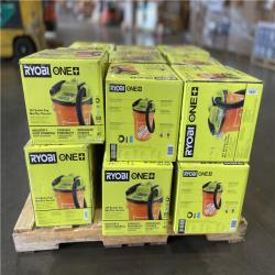 DALLAS LOCATION - RYOBI ONE+ 18V Cordless 5 Gal. Bucket Top Wet/Dry Vacuum (Tool Only) with 1/4 in. Hose and Crevice Tool (19 UNITS)