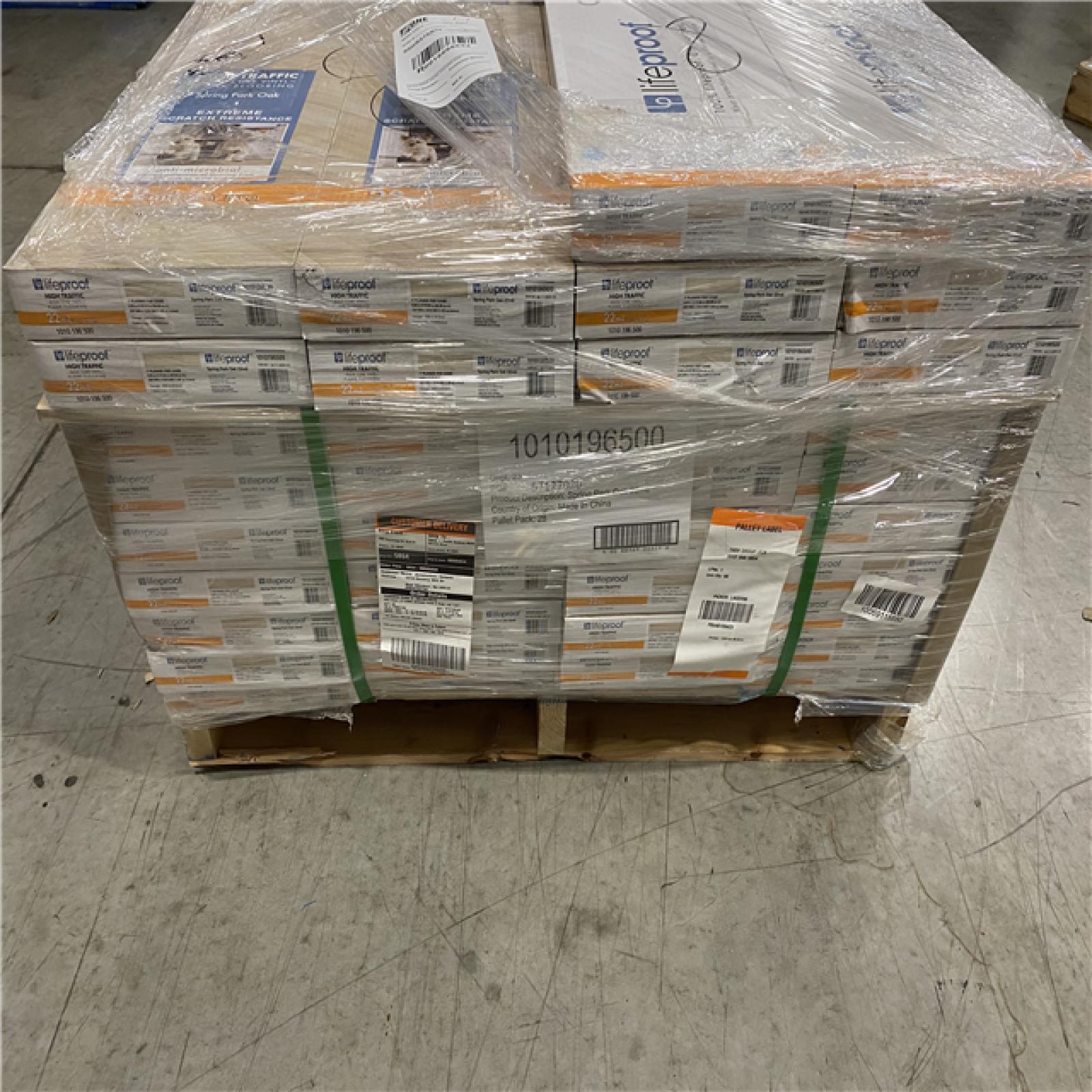 DALLAS LOCATION- Lifeproof Spring Park Oak 22 MIL x 8.7 in. W x 48 in. L Click Lock Waterproof Luxury Vinyl Plank Flooring (20.1 sq. ft./case) PALLET -(38 CASES)