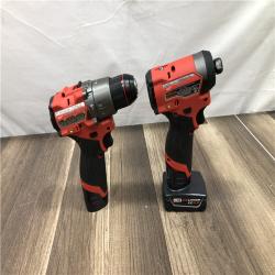AS-IS Milwaukee FUEL 12-Volt Lithium-Ion Brushless Cordless Hammer Drill and Impact Driver Combo Kit