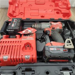 AS-IS  Milwaukee 2904-22 Hammer Drill Driver Kit with Batteries  Charger & Tool Case  Red