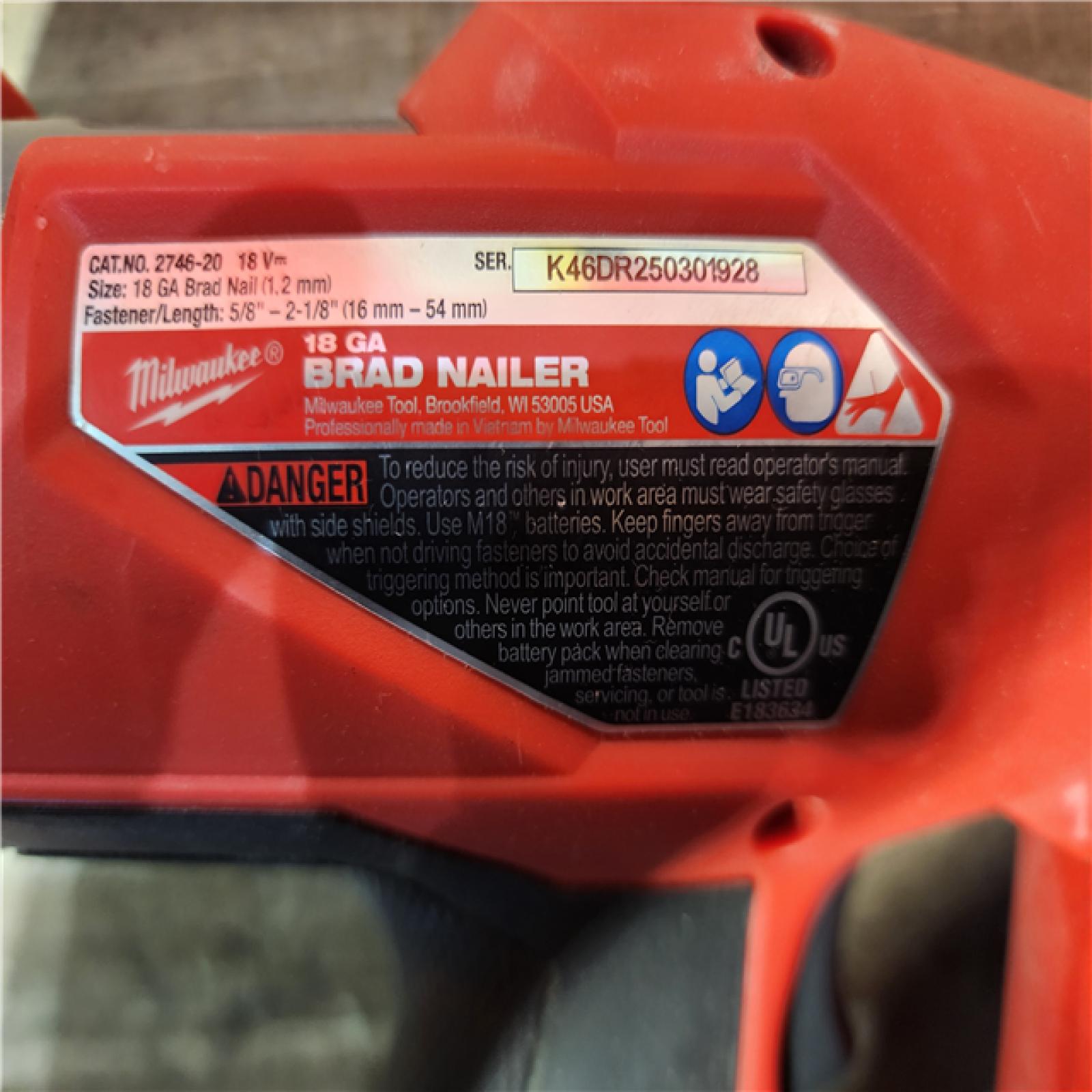 HOUSTON LOCATION - AS-IS Milwaukee M18 Fuel 18V Brushless 18-Gauge Brad Nailer 2746-20 (Bare Tool)