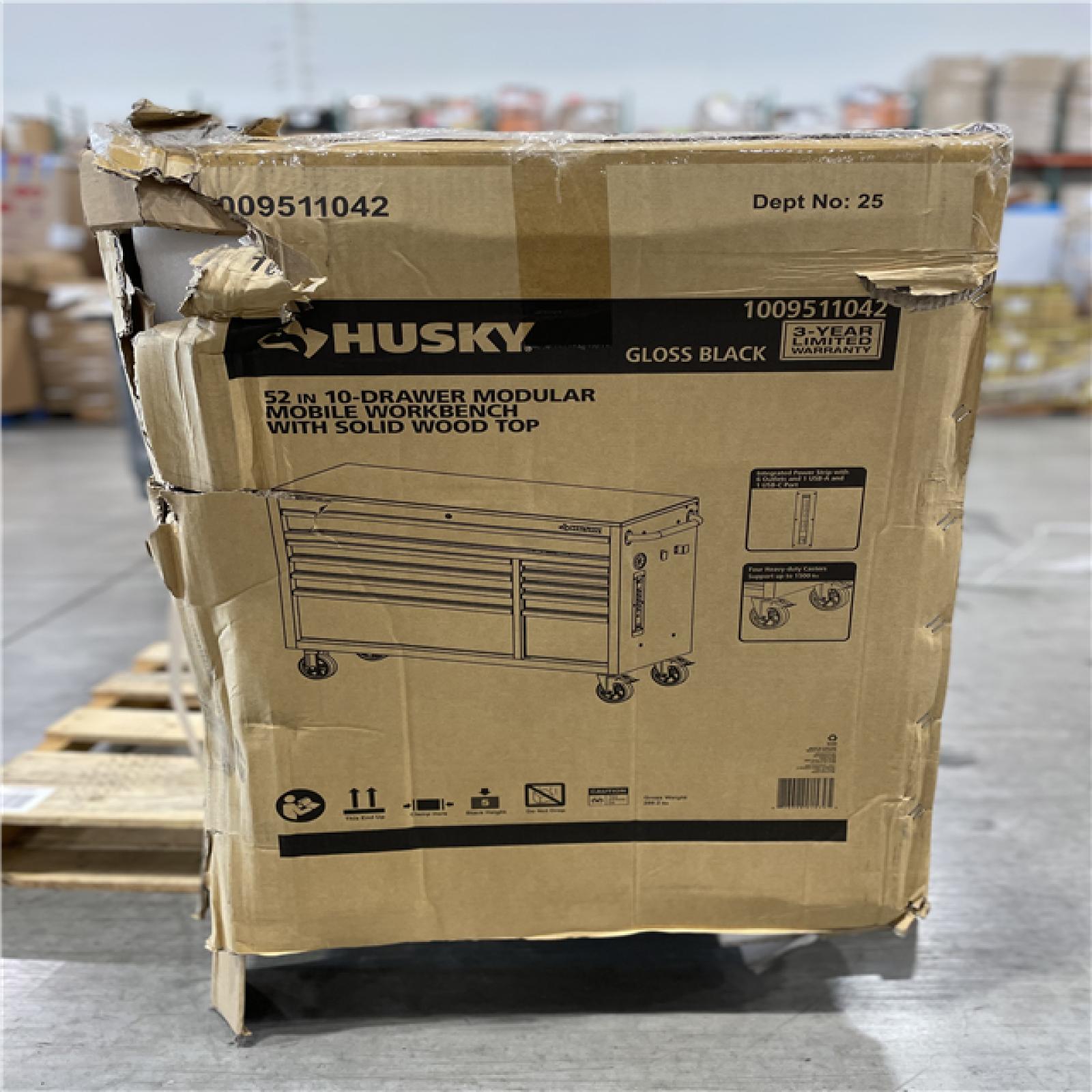 DALLAS LOCATION- AS-IS HUSKY 52 in. W x 20 in. D Standard Duty Black Mobile Workbench