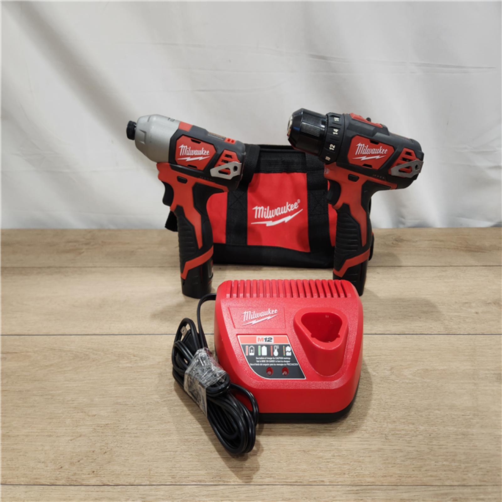 AS-IS- M12 12-Volt Lithium-Ion Brushless Cordless Subcompact Drill and Impact Driver Combo Kit W/2 Batteries and Bag (2-Tool)