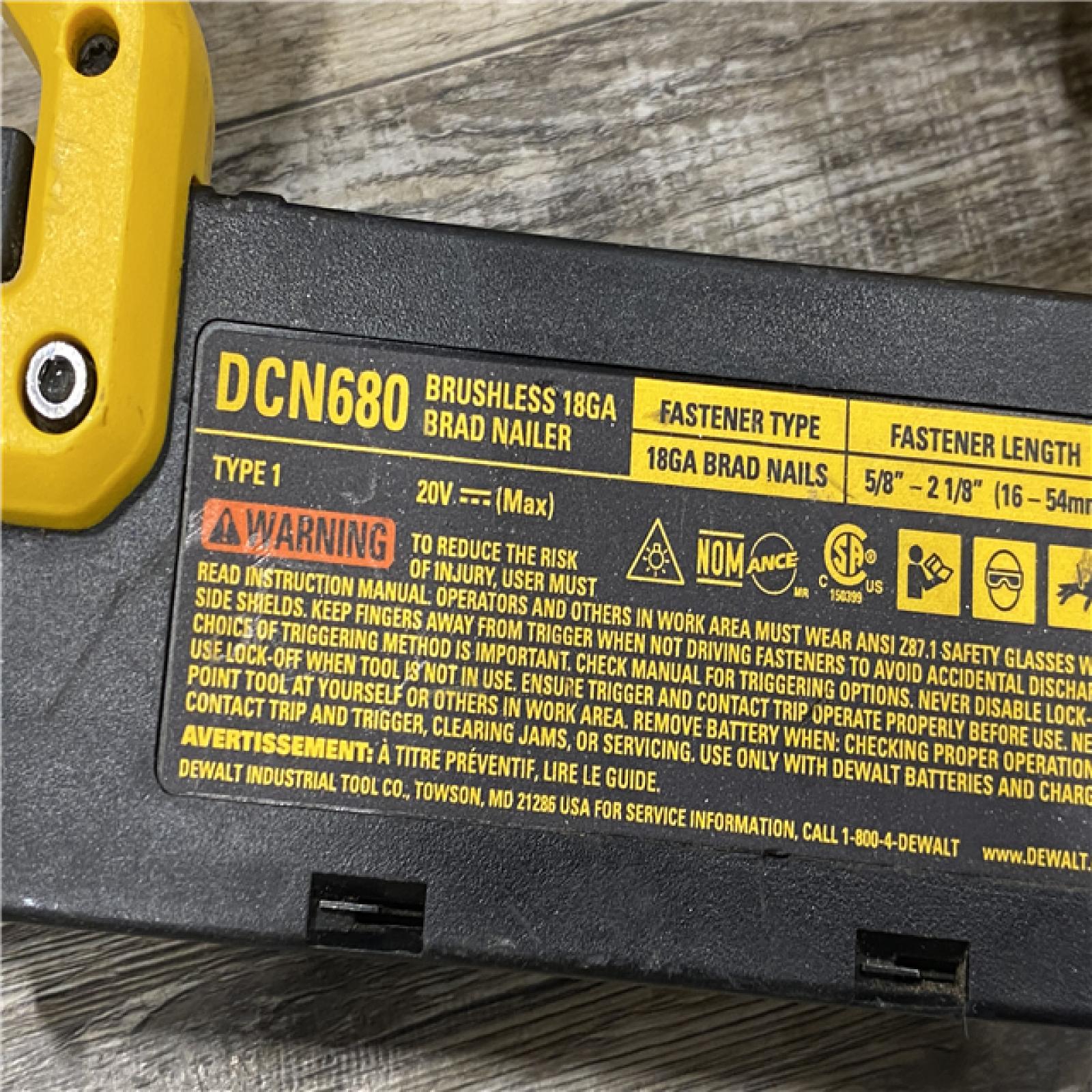 AS-IS DEWALT 20V MAX XR Lithium-Ion Electric Cordless 18-Gauge Brad Nailer (Tool Only)