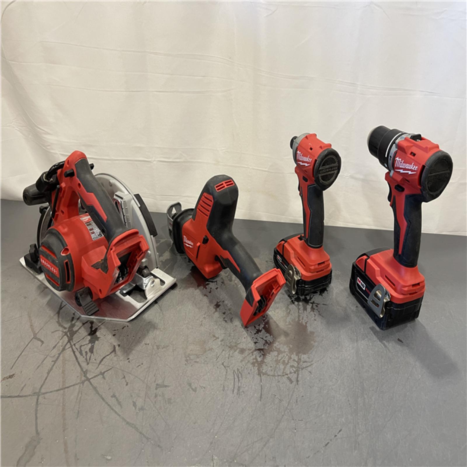 AS-IS - Milwaukee M18 18-Volt Lithium-Ion Brushless Cordless Combo Kit (4-Tool)